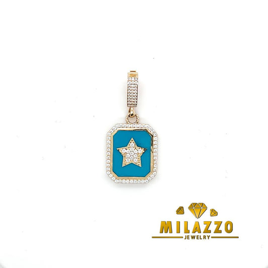 14K Turquoise Pendant with Start