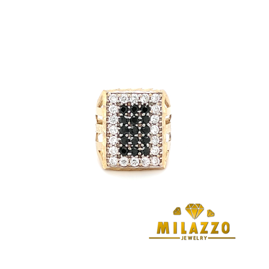 10K Mens Gold Tone Square Ring