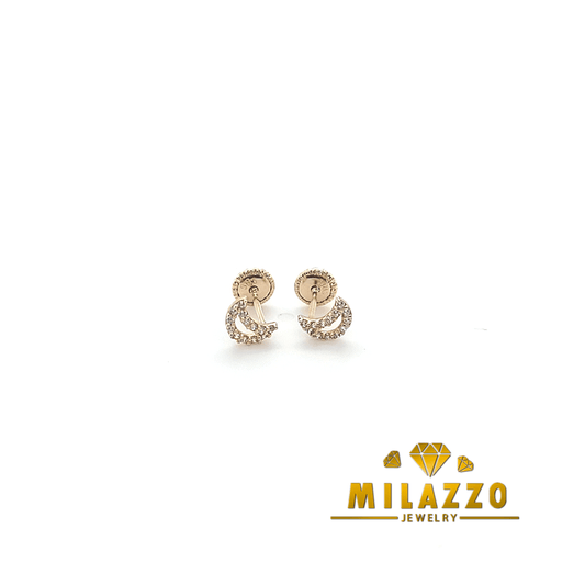 14K Moon Earrings
