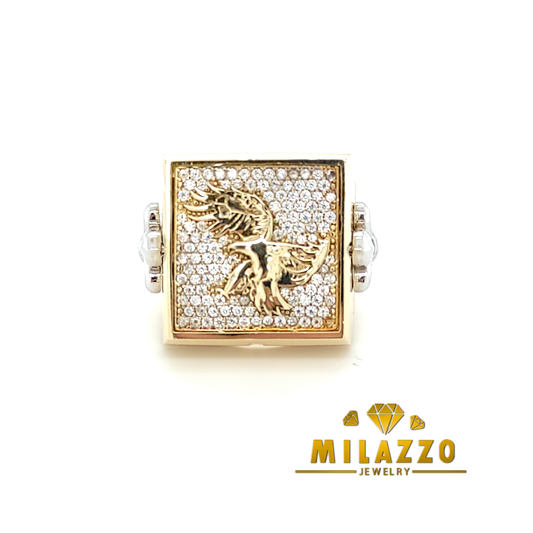 14K Eagle Man Ring