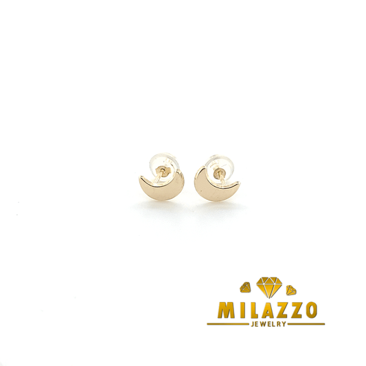 14K Moon Earrings