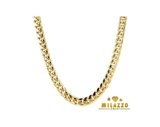 Gold Semi Solid Cuban Link Chain