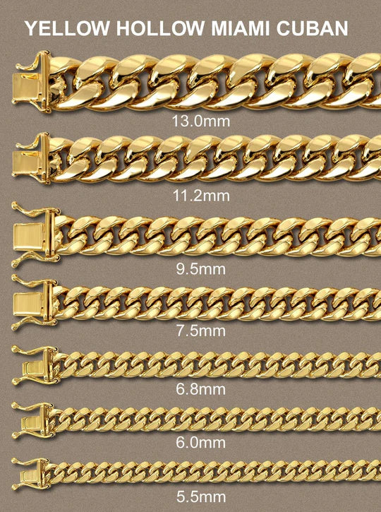 Gold Semi Solid Cuban Link Chain